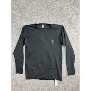 Odlo Shirt Mens XL Black Long Sleeve Base Layer Performance Running Skiing Top